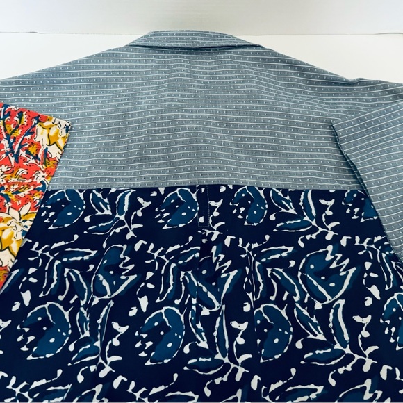 Tru Luxe Jeans Button Front Women's Shirt Mix of Different Fabrics Size Large - Picture 11 of 16